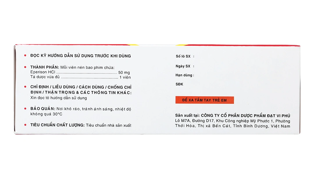 Ryzonal 50mg giúp cải thiện chứng tăng trương lực cơ, liệt cứng (6 vỉ x 10 viên) - 3