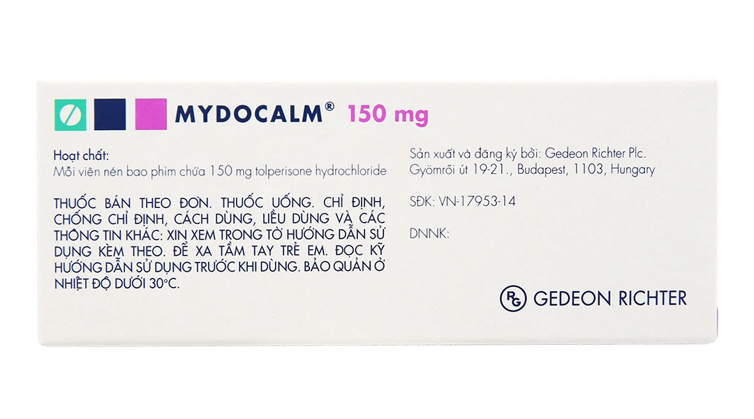 Mydocalm 150mg trị triệu chứng co cứng cơ sau đột quỵ (3 vỉ x 10 viên) - 2