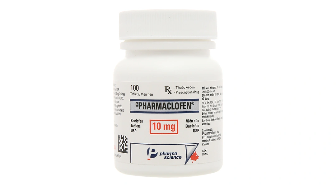 Pharmaclofen 10mg trị các chứng co thắt cơ lọ 100 viên - 1