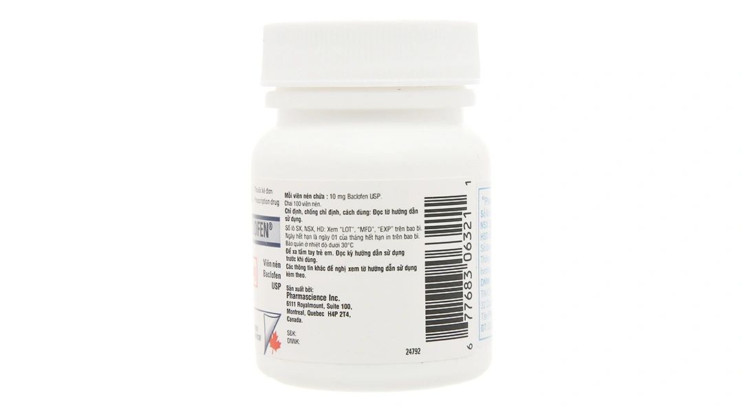Pharmaclofen 10mg trị các chứng co thắt cơ lọ 100 viên - 2