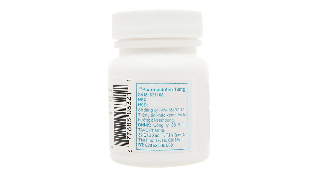 Pharmaclofen 10mg trị các chứng co thắt cơ lọ 100 viên - 3