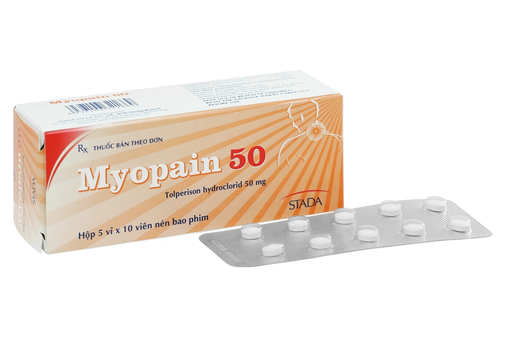 Myopain 50mg trị triệu chứng co cứng sau đột quỵ ở người lớn (5 vỉ x 10 viên) - 