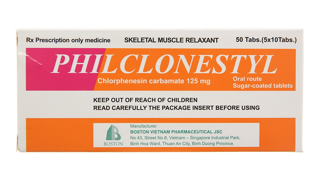 Philclonestyl 125mg trị đau do co cứng cơ (5 vỉ x 10 viên) - 2