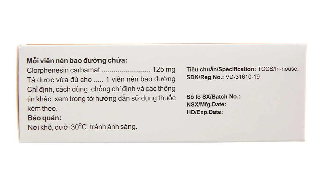 Philclonestyl 125mg trị đau do co cứng cơ (5 vỉ x 10 viên) - 3