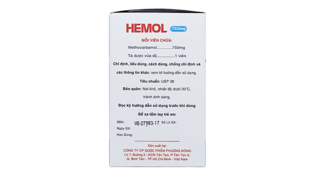 Hemol 750mg trị rối loạn cơ xương cấp (10 vỉ x 10 viên) - 3