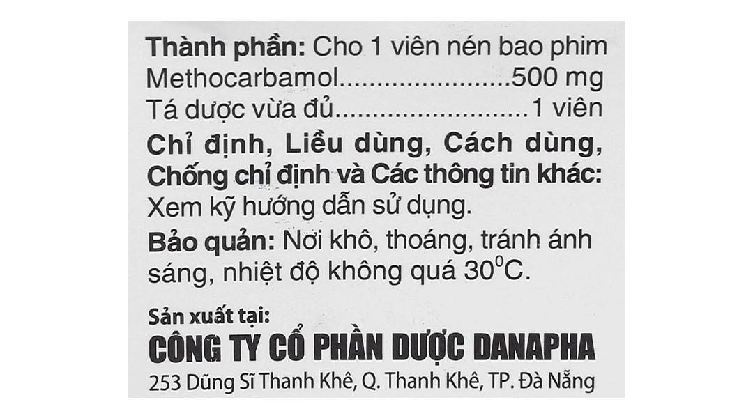 Methopil 500mg trị đau lưng cấp tính do co thắt cơ, xương, khớp (5 vỉ x 10 viên) - 5