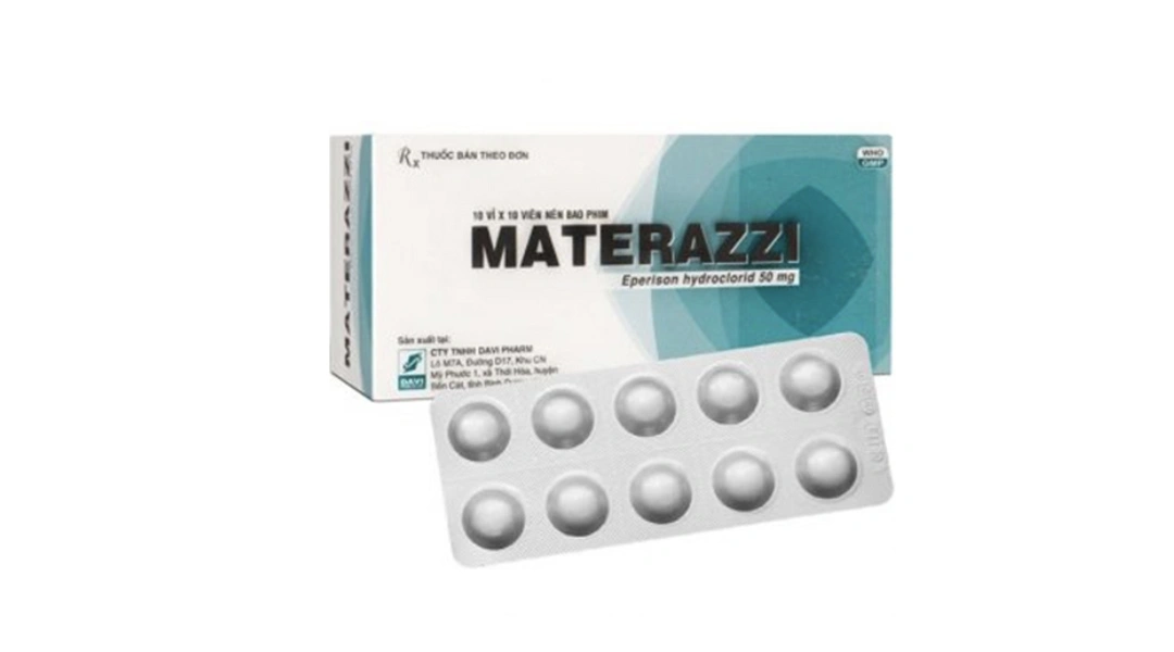Materazzi 50mg giãn cơ, trị đau do co cứng cơ (10 vỉ x 10 viên) - 
