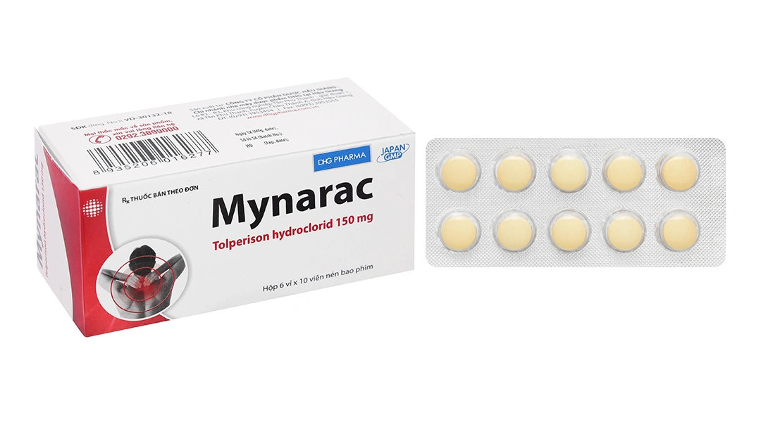 Mynarac 150mg điều trị triệu chứng co cứng cơ sau đột quỵ (6 vỉ x 10 viên) - 