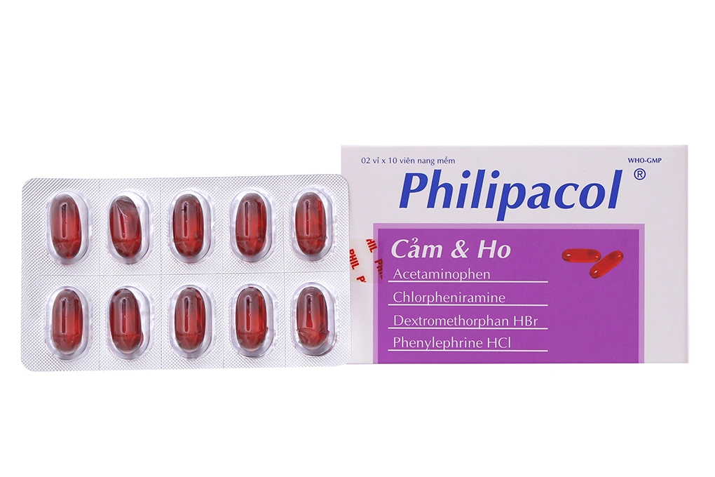 Philipacol trị cảm cúm (2 vỉ x 10 viên) - 