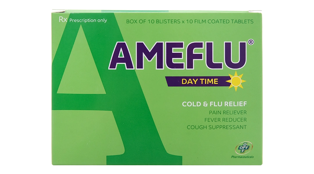 Ameflu Daytime giảm các triệu chứng cảm cúm, cảm lạnh (10 vỉ x 10 viên) - 1