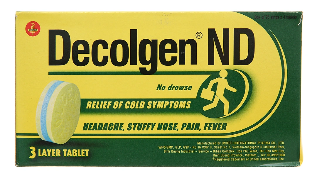 Decolgen ND trị triệu chứng cảm thông thường, viêm mũi dị ứng (25 vỉ x 4 viên) - 2