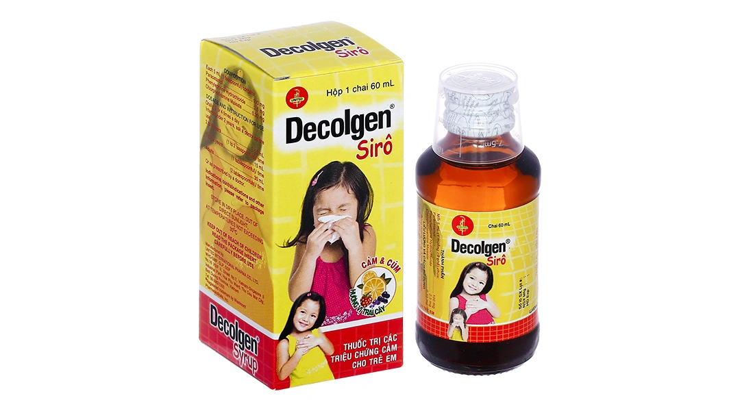 Siro Decolgen trị triệu chứng cảm cúm, viêm mũi dị ứng chai 60ml - 