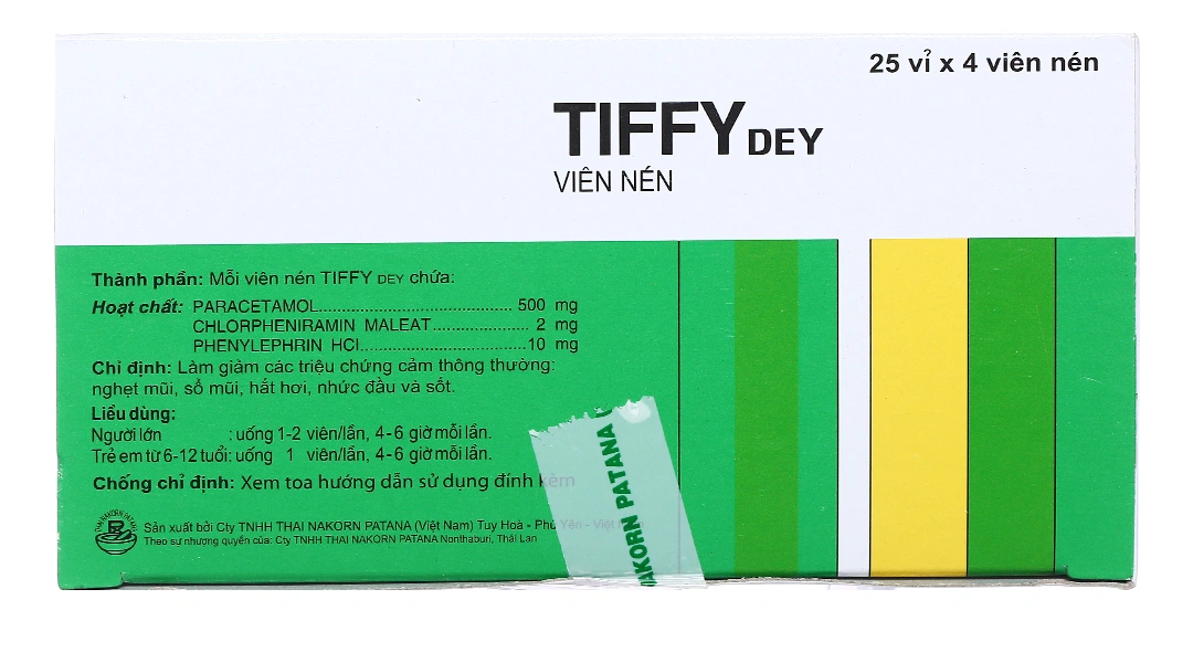 Tiffy Dey trị các triệu chứng cảm cúm, cảm lạnh (25 vỉ x 4 viên) - 4