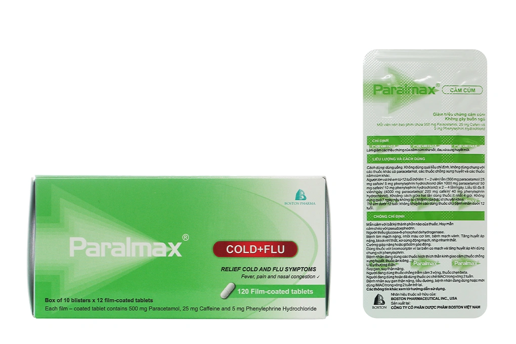 Paralmax Cảm Cúm giảm đau, hạ sốt (10 vỉ x 12 viên) - 2