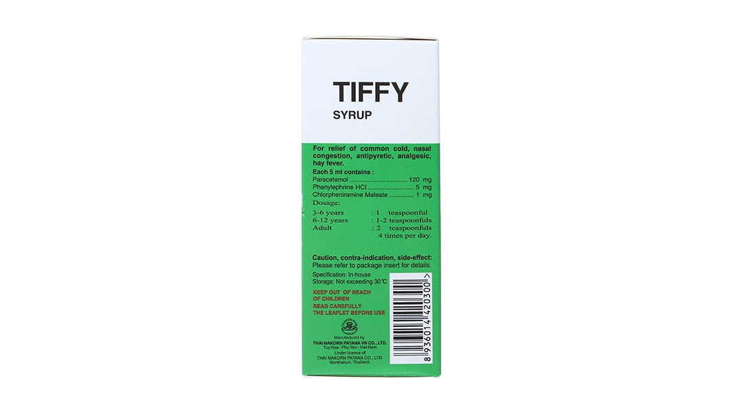 Tiffy Syrup làm giảm các triệu chứng cảm chai 30ml - 4