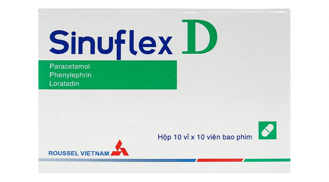 Sinuflex D trị các triệu chứng cảm cúm (10 vỉ x 10 viên) - 1