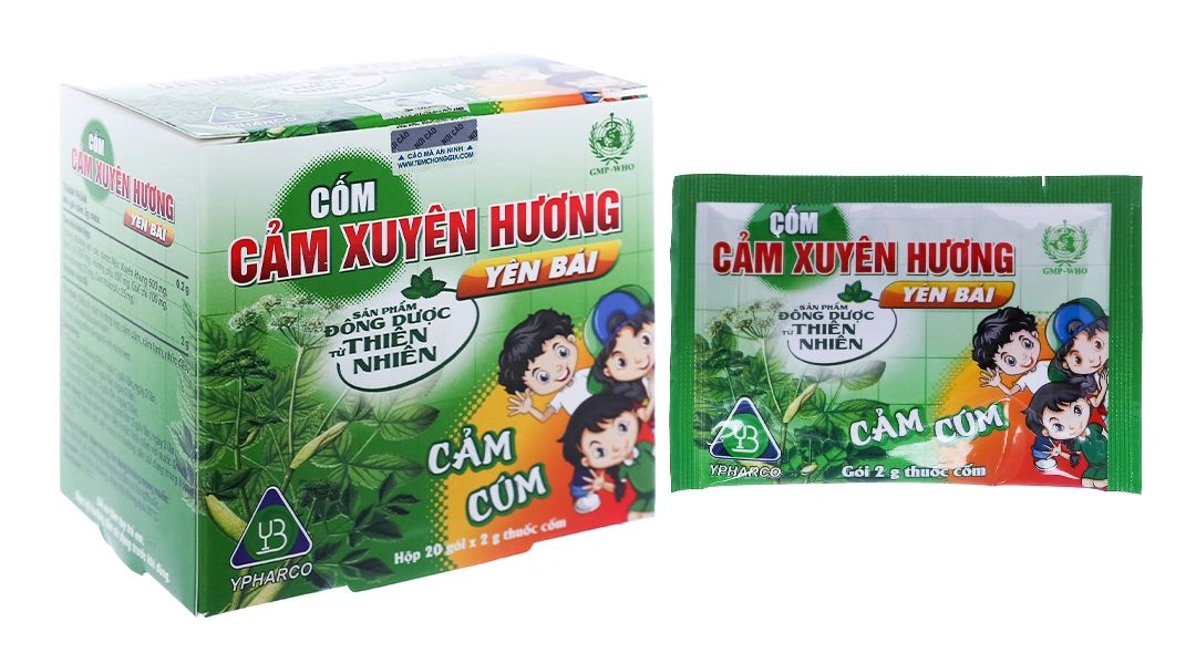 Thuốc cốm Cảm Xuyên Hương Yên Bái giảm triệu chứng cảm cúm, cảm lạnh (20 gói x 2g) - 