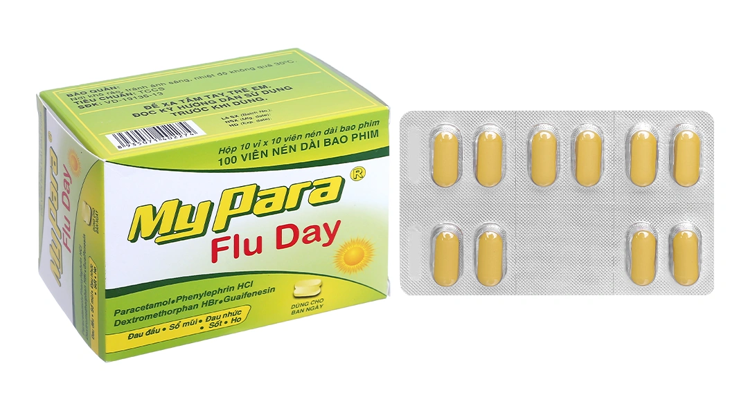 MyPara Flu Day trị các triệu chứng cảm cúm (10 vỉ x 10 viên) - 