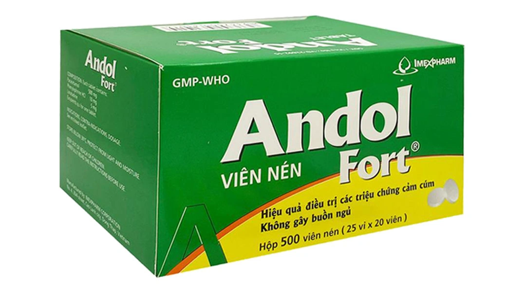 Andol Fort điều trị triệu chứng cảm cúm (25 vỉ x 20 viên) - 1