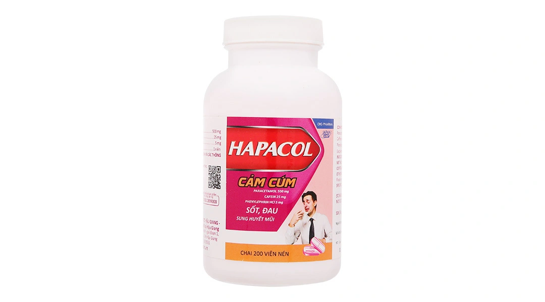 Hapacol Cảm Cúm trị các triệu chứng của cảm cúm lọ 200 viên - 1