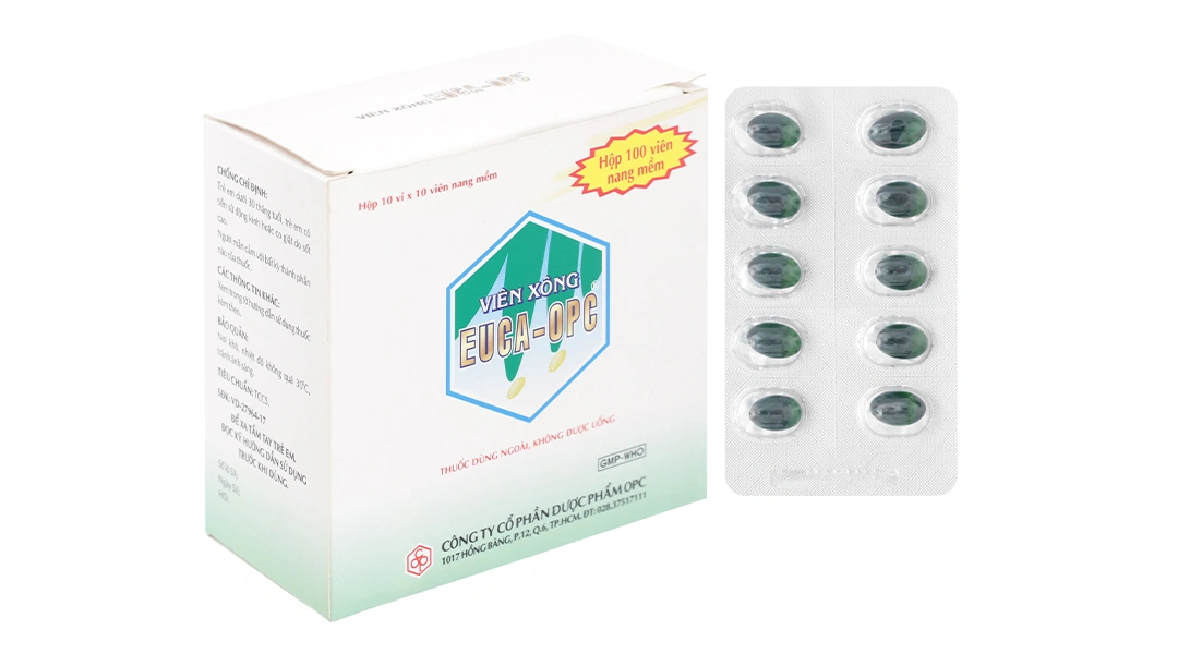 Viên xông Euca-OPC sát khuẩn hô hấp, giải cảm (10 vỉ x 10 viên) - 