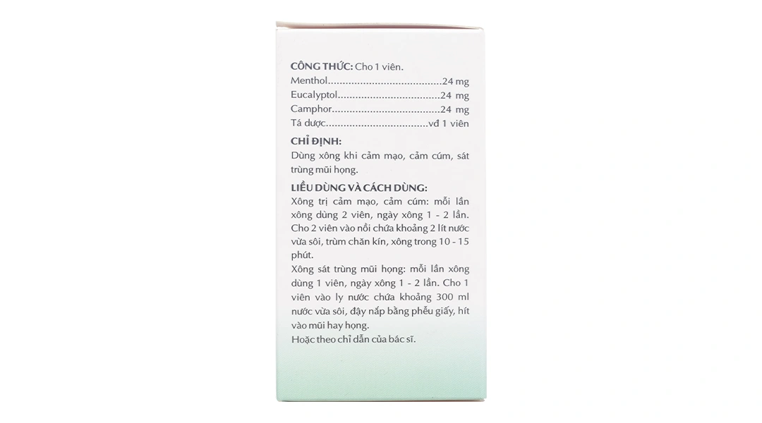 Viên xông Euca-OPC sát khuẩn hô hấp, giải cảm (10 vỉ x 10 viên) - 2