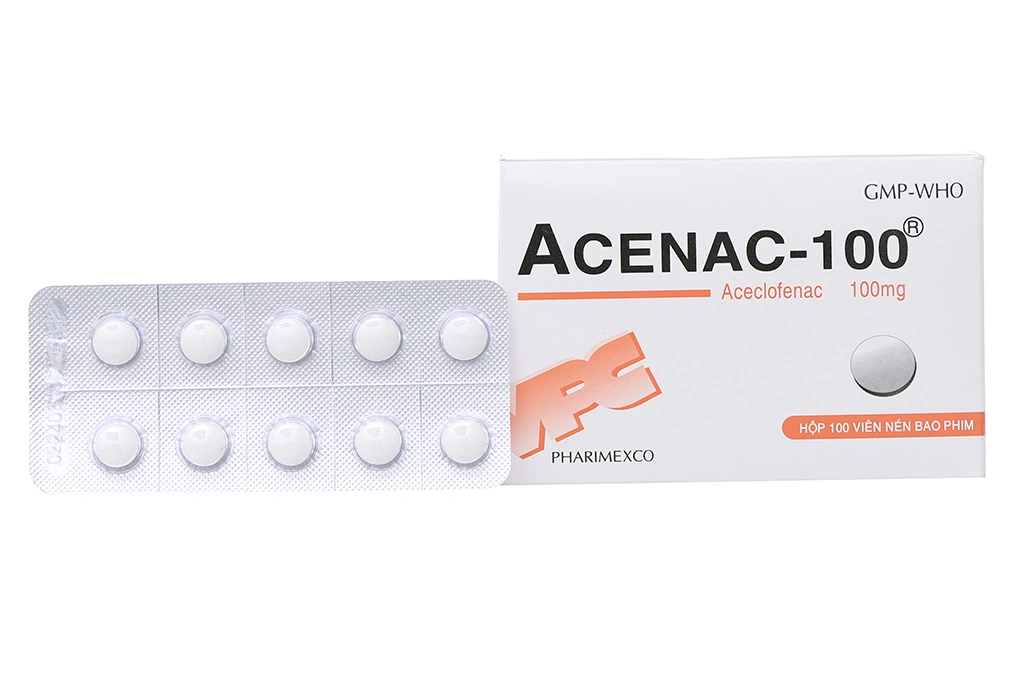 Acenac -100mg giảm đau, kháng viêm xương khớp (10 vỉ x 10 viên) - 