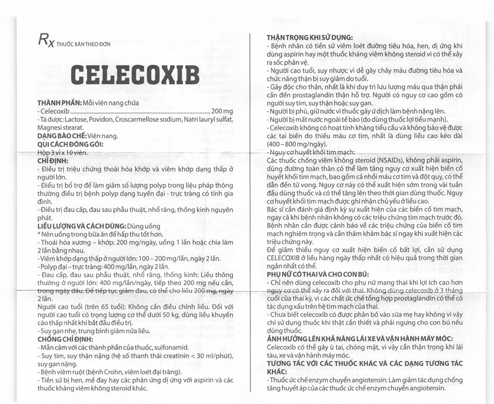Celecoxib Domesco 200mg trị chứng thoái hóa khớp, viêm khớp dạng thấp (3 vỉ x 10 viên) - 6