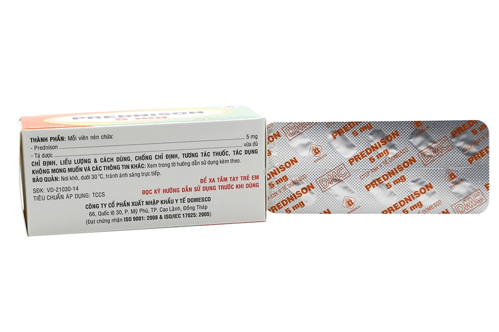 Prednison Domesco 5mg thuốc kháng viêm (10 vỉ x 10 viên) - 1
