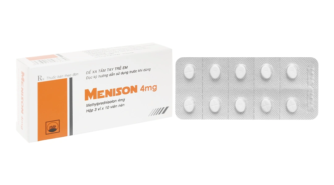 Menison 4mg trị các bệnh liên quan đến viêm khớp dạng thấp, dị ứng (3 vỉ x 10 viên) - 