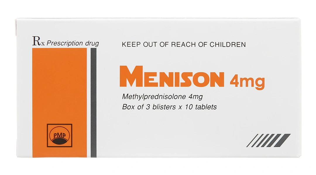Menison 4mg trị các bệnh liên quan đến viêm khớp dạng thấp, dị ứng (3 vỉ x 10 viên) - 1
