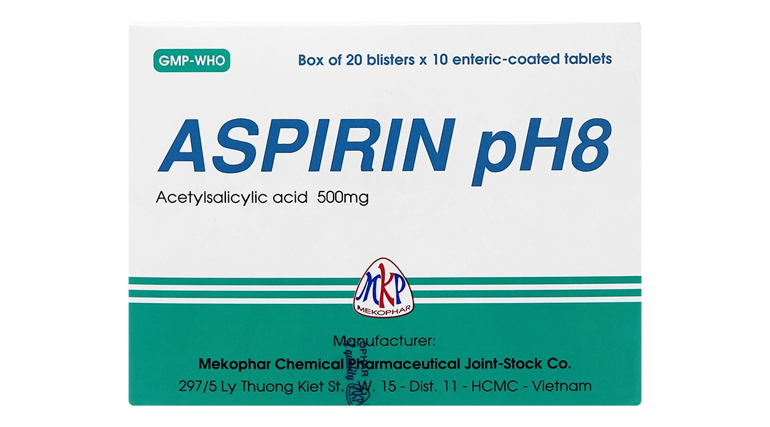 Aspirin pH8 500mg giảm đau, kháng viêm, hạ sốt (20 vỉ x 10 viên) - 1