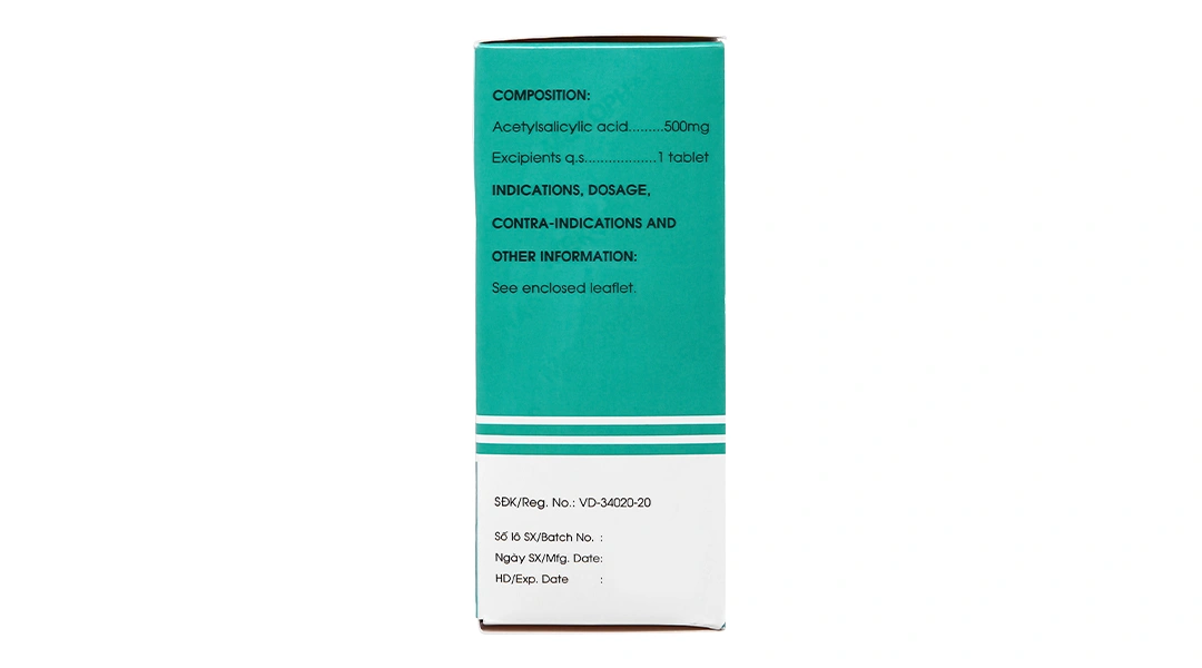 Aspirin pH8 500mg giảm đau, kháng viêm, hạ sốt (20 vỉ x 10 viên) - 3