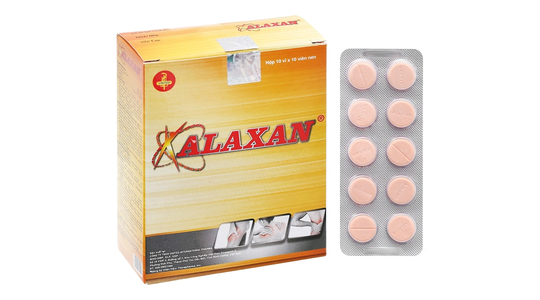 Alaxan giảm các cơn đau cơ xương nhẹ đến trung bình (10 vỉ x 10 viên) - 