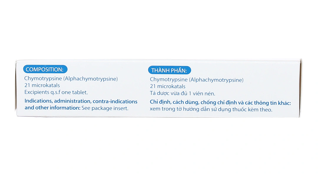 Alpha Chymotrypsine Choay 21µkatals điều trị phù nề sau chấn thương (2 vỉ x 15 viên) - 3