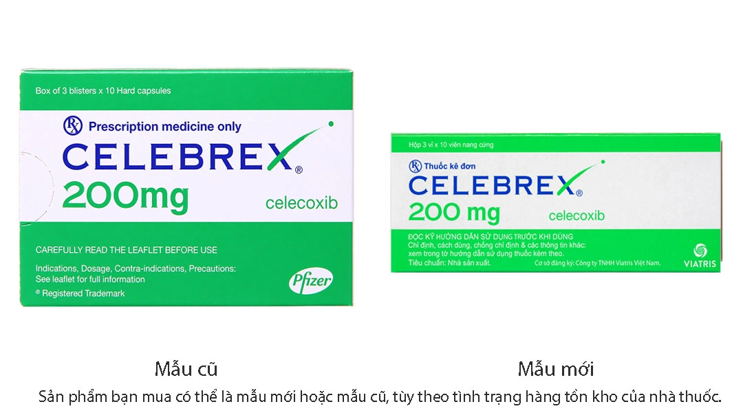 Celebrex 200mg giảm đau, kháng viêm xương khớp (3 vỉ x 10 viên) - 