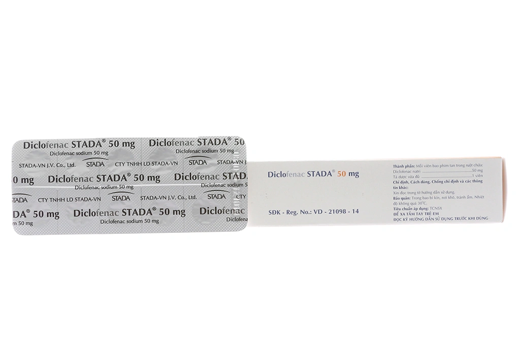 Diclofenac Stada 50mg giảm đau, kháng viêm xương khớp (5 vỉ x 10 viên) - 1