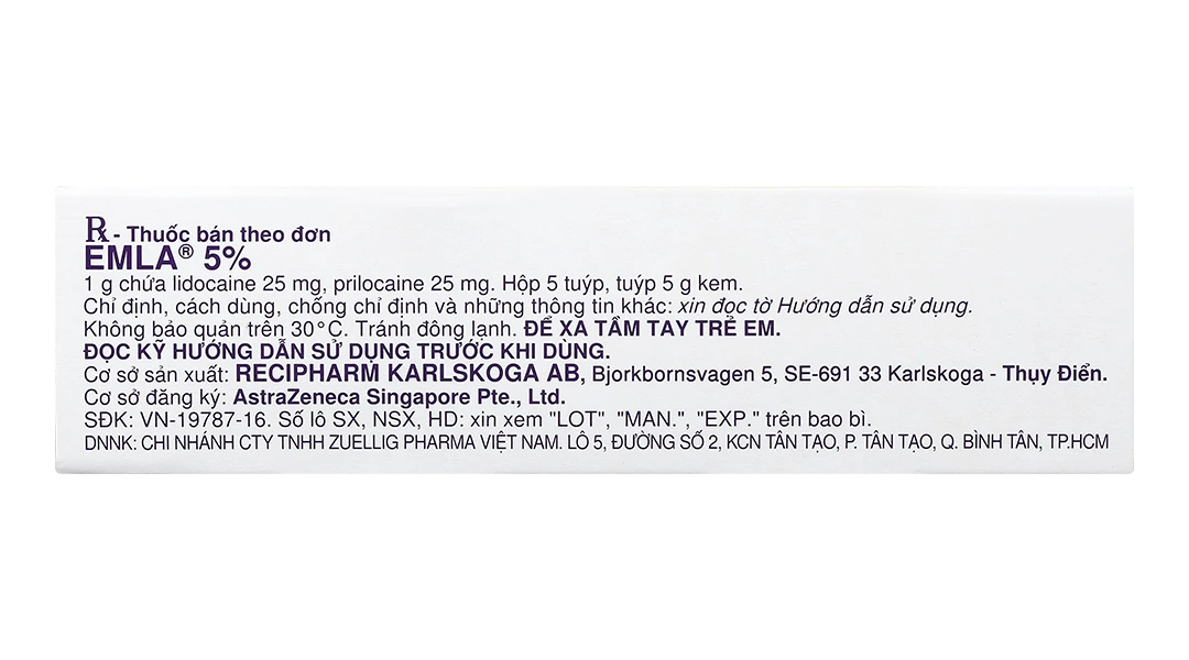 Kem bôi Emla 5% gây tê bề mặt da (5 tuýp x 5g) - 6