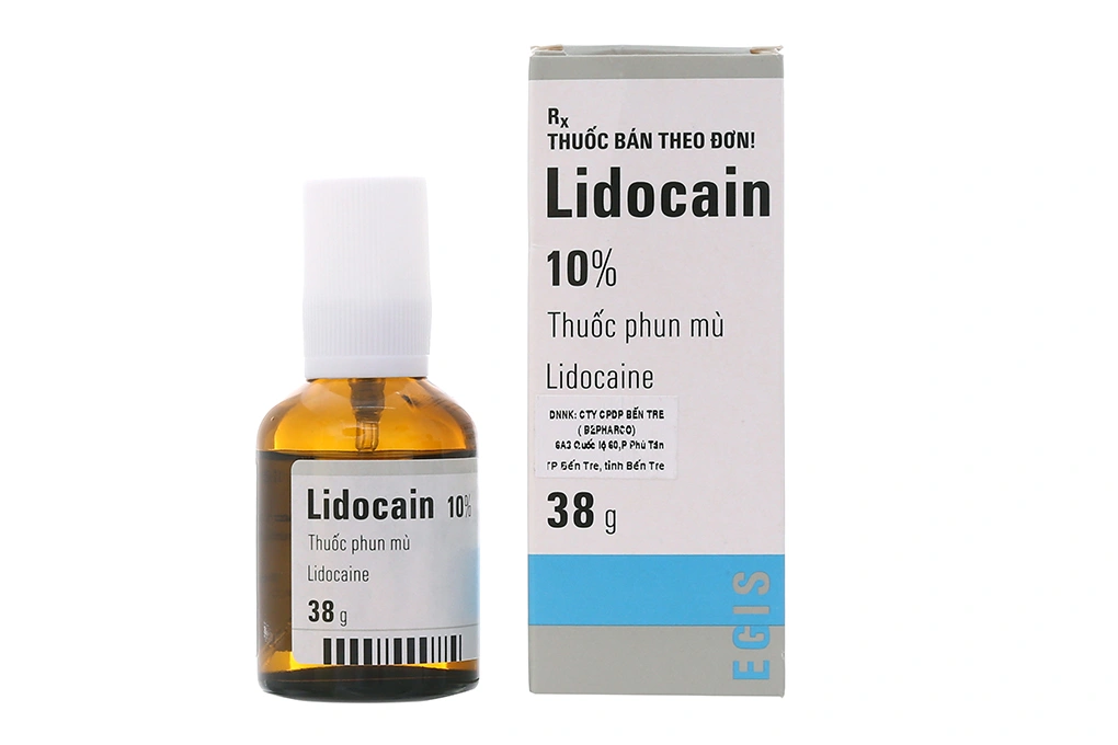 Thuốc phun mù Lidocain 10% Egis gây tê tại chỗ chai 38g - 