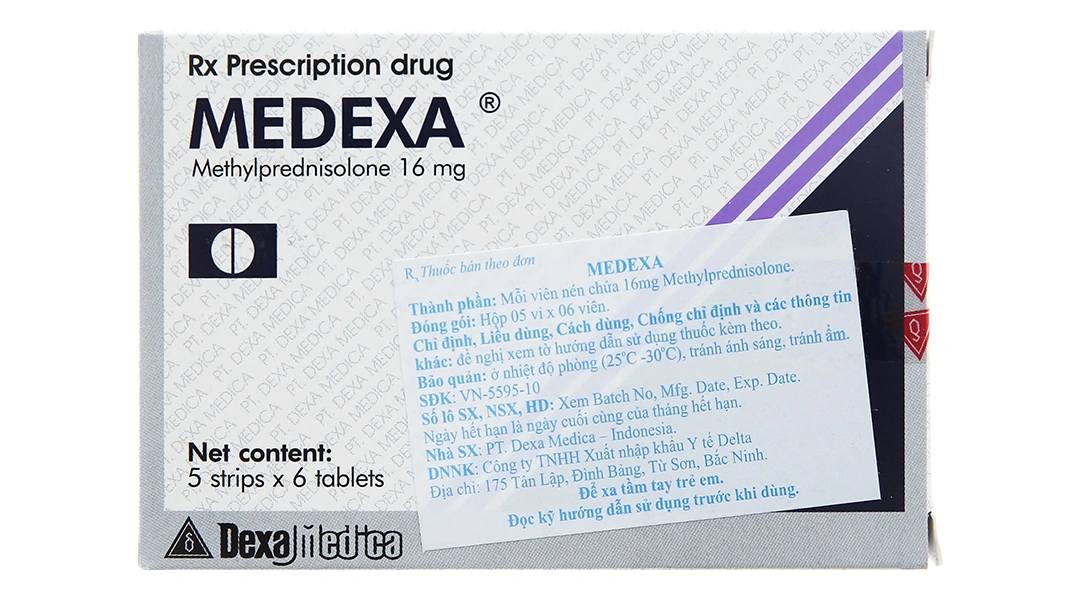 Medexa 16mg thuốc kháng viêm (5 vỉ x 6 viên) - 1