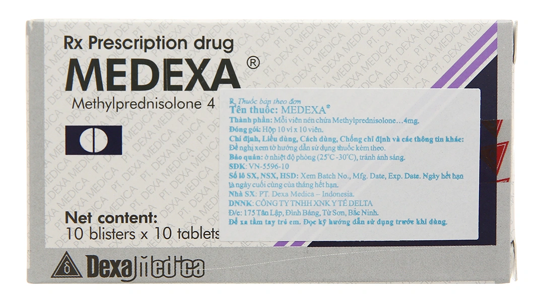 Medexa 4mg thuốc kháng viêm, ức chế miễn dịch (10 vỉ x 10 viên) - 1