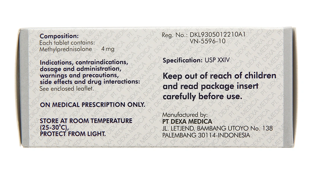 Medexa 4mg thuốc kháng viêm, ức chế miễn dịch (10 vỉ x 10 viên) - 2