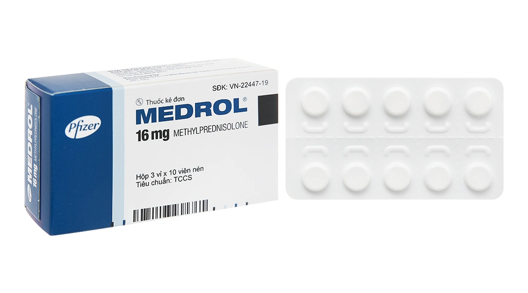 Medrol 16mg thuốc kháng viêm (3 vỉ x 10 viên) - 