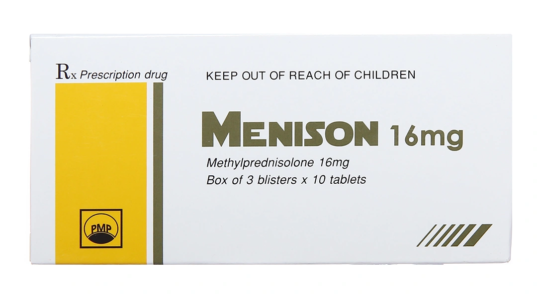 Menison 16mg thuốc kháng viêm, ức chế miễn dịch (3 vỉ x 10 viên) - 1