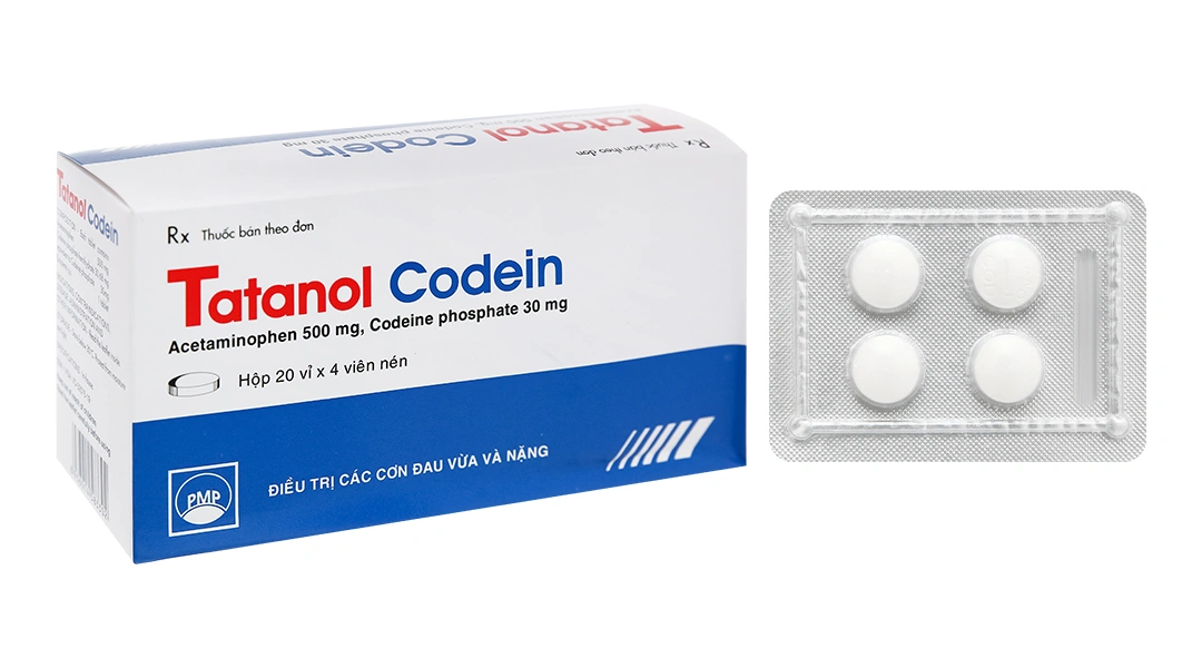 Tatanol Codein trị các cơn đau trong đau thắt lưng, đau đầu (20 vỉ x 4 viên) - 