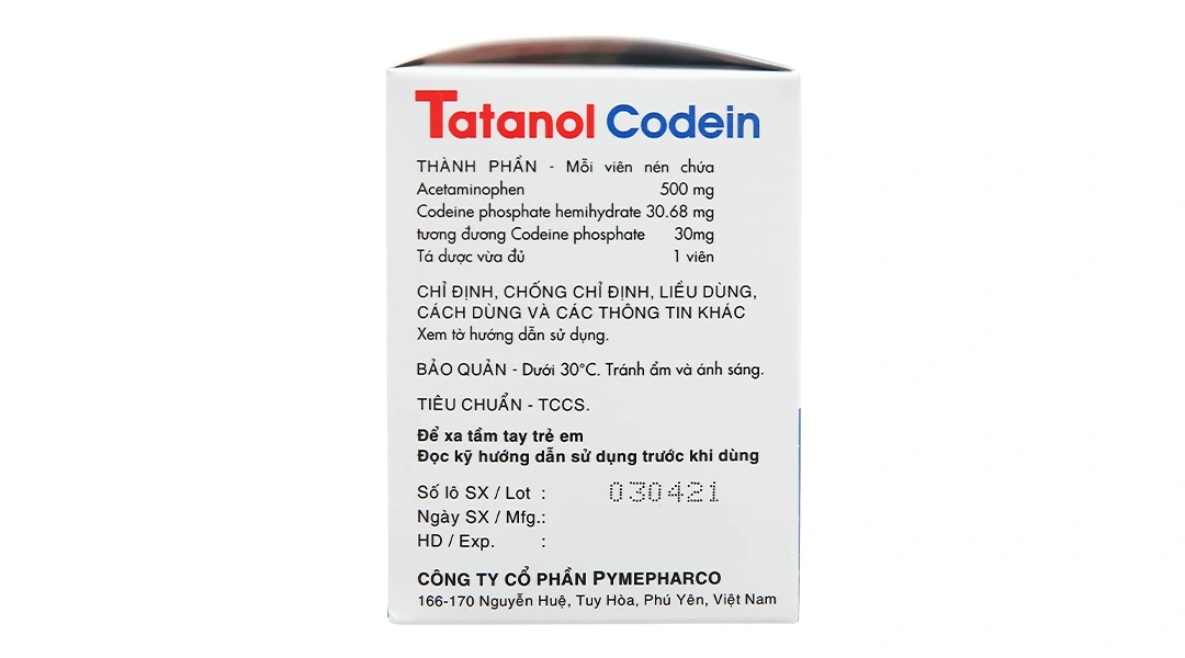 Tatanol Codein trị các cơn đau trong đau thắt lưng, đau đầu (20 vỉ x 4 viên) - 3
