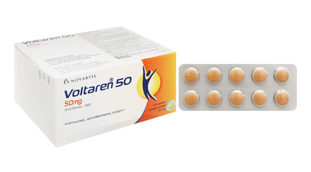 Voltaren 50mg giảm đau, kháng viêm xương khớp (10 vỉ x 10 viên) - 