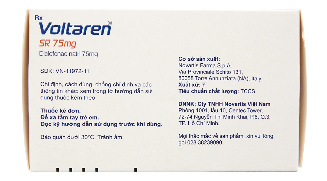 Voltaren SR 75mg giảm đau, kháng viêm xương khớp (10 vỉ x 10 viên) - 2