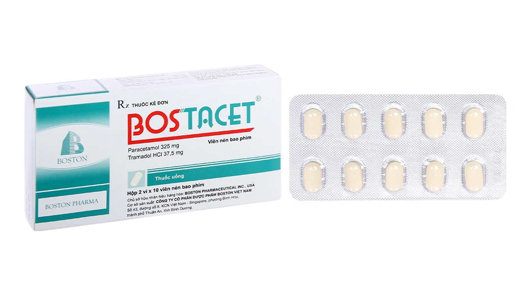 Bostacet trị cơn đau trung bình đến nặng (2 vỉ x 10 viên) - 