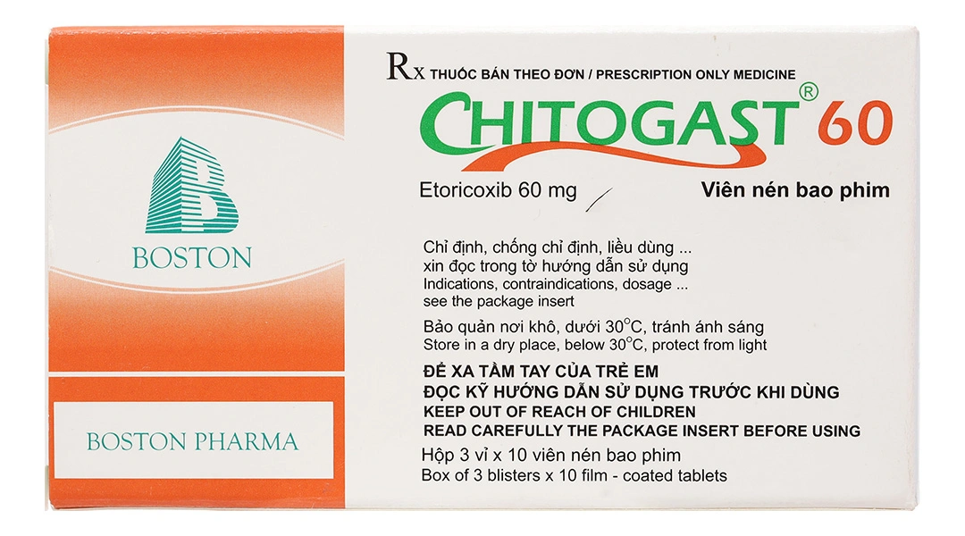Chitogast 60 trị triệu chứng các bệnh viêm xương khớp cấp và mạn tính (3 vỉ x 10 viên) - 1